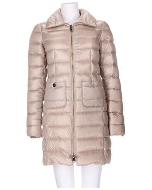 Herno Maria Quilted Long Polyamide Down Jacket - Natural