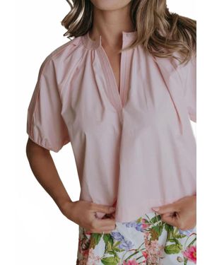 Laroque Henley Short Sleeve Top - Pink