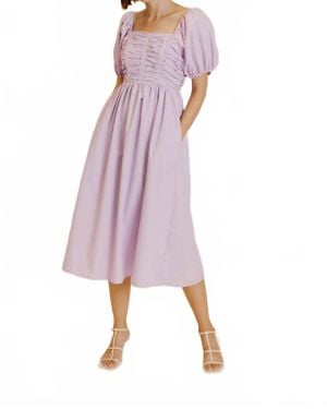 AUREUM Grosgrain Midi Dress - Purple