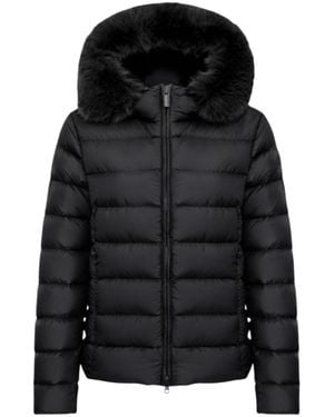 Colmar Nero V. Duv. D +P Quilted Lightweight Fur Down Jacket - Black