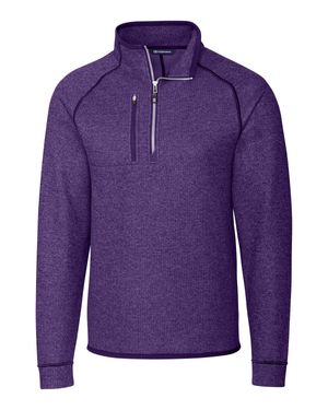 Cutter & Buck Mainsail Sweater-Knit Half Zip Pullover Jacket - Purple