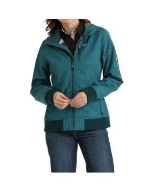 Cinch Bonded Textured Hooded Jacket - Blue