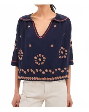 The Great Beaded Vintage Sailor Top - Blue