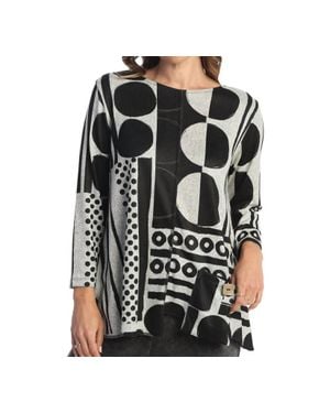 Jess & Jane Bebop French Brushed Knit Top - Black