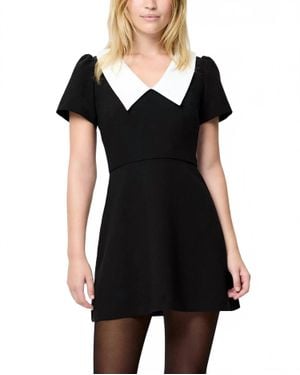 French Connection Azra Combo Carey Short Sleeve Collar Dress - Black