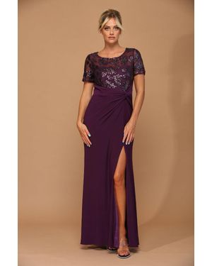 TRUEDAMES Long Stretchy Mother Of Bride Formal Dress - Purple