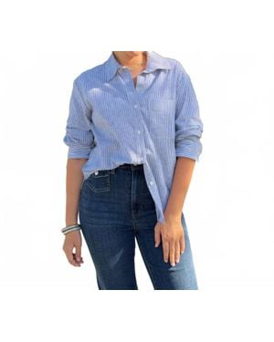 Drew Scottie Button Down Shirt - Blue