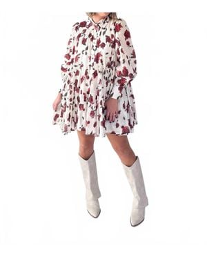 SOFIA The Label Riley Roses Mini Dress - Red