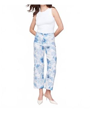 Charlie b Bailey Linen Cropped Pant - Blue