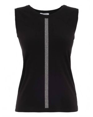 Dolcezza Sporty Chic Embellished Top - Black