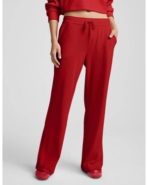 Beyond Yoga Breathe Easy Ribbed Leg Pant - Red