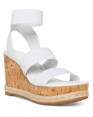 Madden Girl Marandaa Slip On Strappy Wedge Sandals - Black