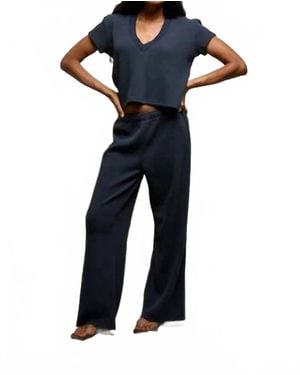 PERFECTWHITETEE Shane Waffle Drawcord Pant - Blue