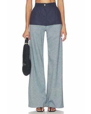 Matthew Bruch High-Waist Combo Jeans - Blue