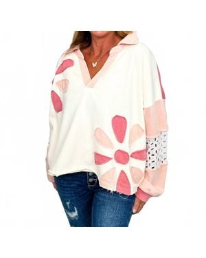 Oli & Hali Long Sleeve Mom Cropped Top - White