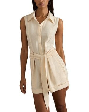 Reiss Millie Belted One-Piece - Natural