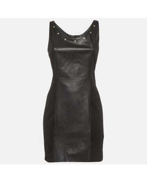 Versace Versus Leather And Neoprene Mini Dress - Black