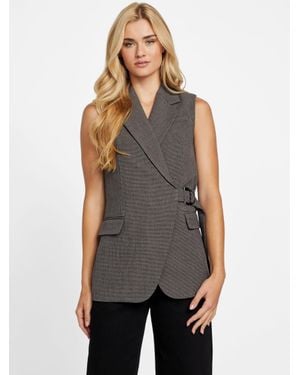 Guess Wanda Printed Blazer Vest - Gray