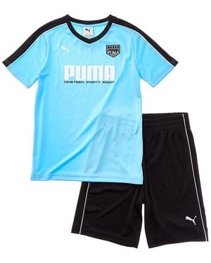 PUMA 2Pc T-Shirt & Short Set - Blue