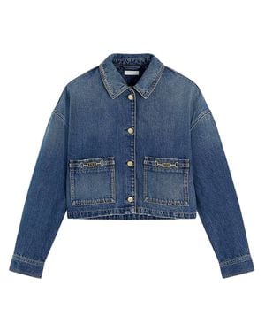 Tommy Hilfiger Faded Cropped Jacket Denim Jacket - Blue