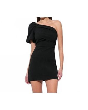 Adelyn Rae Luvi One Shoulder Stretch Mini Dress - Black