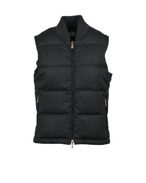 Eleventy Wool-Blend Quilted Down Vest - Black