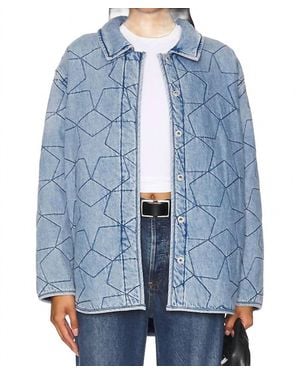 Pistola Alyssa Oversized Quilted Shacket - Blue