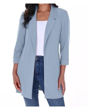 FRANK LYMAN Open Knit Blazer Jacket - Blue