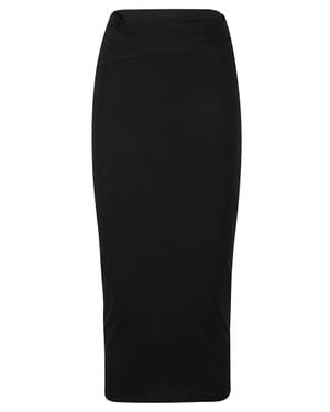 Wardrobe NYC Translucent Midi Skirt With Minimalist Silhouette - Black