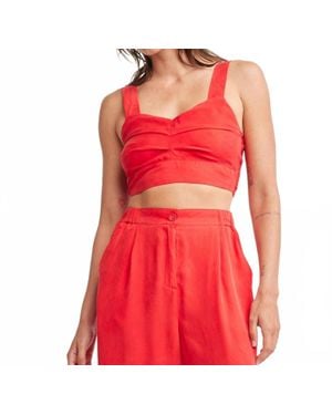 Self Contrast Kori Cropped Tank Top - Red