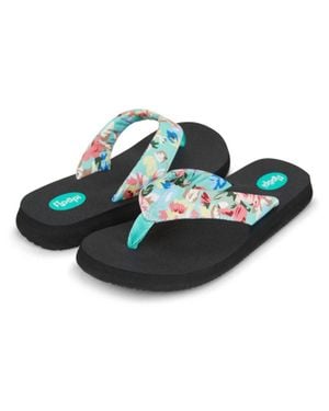 FLOOPI Isabella Yoga Mat Floral Flip Flop - Blue