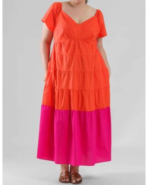 Donna Morgan Constance Cotton Poplin Dress - Pink