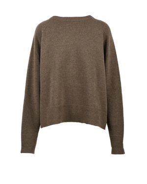 HOD Loose Knit Wool Sweater With Crewneck Design - Brown