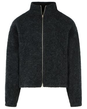 Jil Sander Lava Stone Wool Fleece Sweatshirt - Black