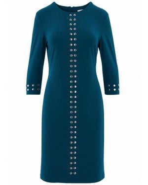 Joseph Ribkoff Long-Sleeve Sheath Dress - Blue