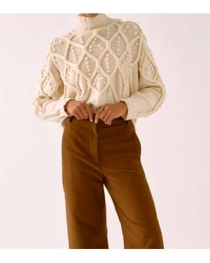 Sayaka Davis Pom-Pom Cable Knit Sweater - Brown
