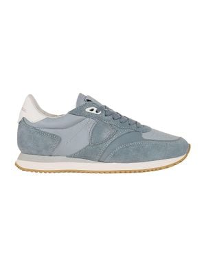 Philippe Model Paneled Running-Style Sneakers With Suede And Fabric Finish - Blue