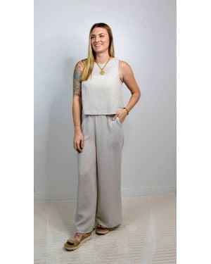 Sadie & Sage Garden Stripe Pants - Gray