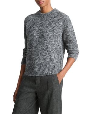 Vince Marled Crewneck Wool & Alpaca-Blend Top - Gray