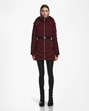 Rudsak Malaya Quilted Matte Mid-Length Fitted Light Puffer - Red