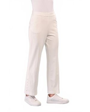 Insight Side Snap Solid Scuba Pant - White