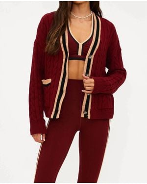 Beach Riot Gene Long Sleeves Cardigan - Red