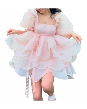 Selkie Rose Petal Puff Dress - Pink