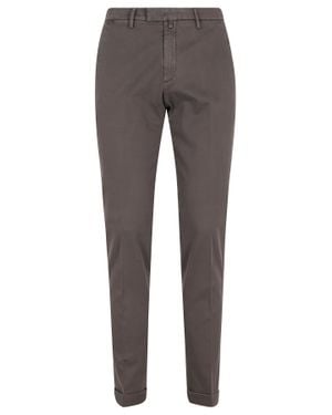 BRIGLIA Tricotina Medium Waist Cotton-Blend Straight-Leg Pants - Gray
