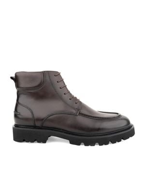 Alberto Gozzi Moc Toe Polished Leather Boots - Brown