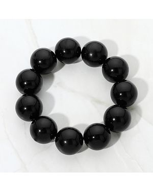 Fashnzfab Secret Box_Oversized Chunky Round Beaded Stretch Bracelet - Black