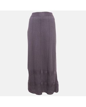 Missoni Light Chevron Pattern Knit Maxi Skirt - Purple