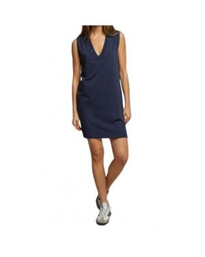 PERFECTWHITETEE Mila V-Neck Mini Dress - Blue
