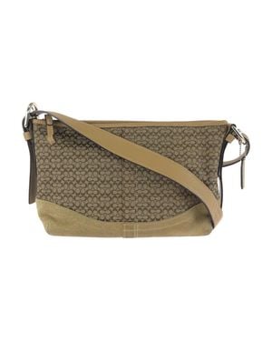 COACH Mini Signature Canvas Leather Shoulder Bag - Green