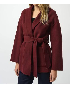 Joseph Ribkoff Belted Short Wrap Kimono Coat - Red
